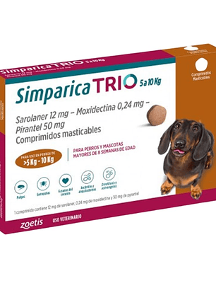 SIMPARICA TRIO 20 MG X 1 TAB 5,1- 10KG