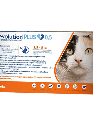 REVOLUTION PLUS 0,5 ML GATOS DE 2,5 KG A 5 KG