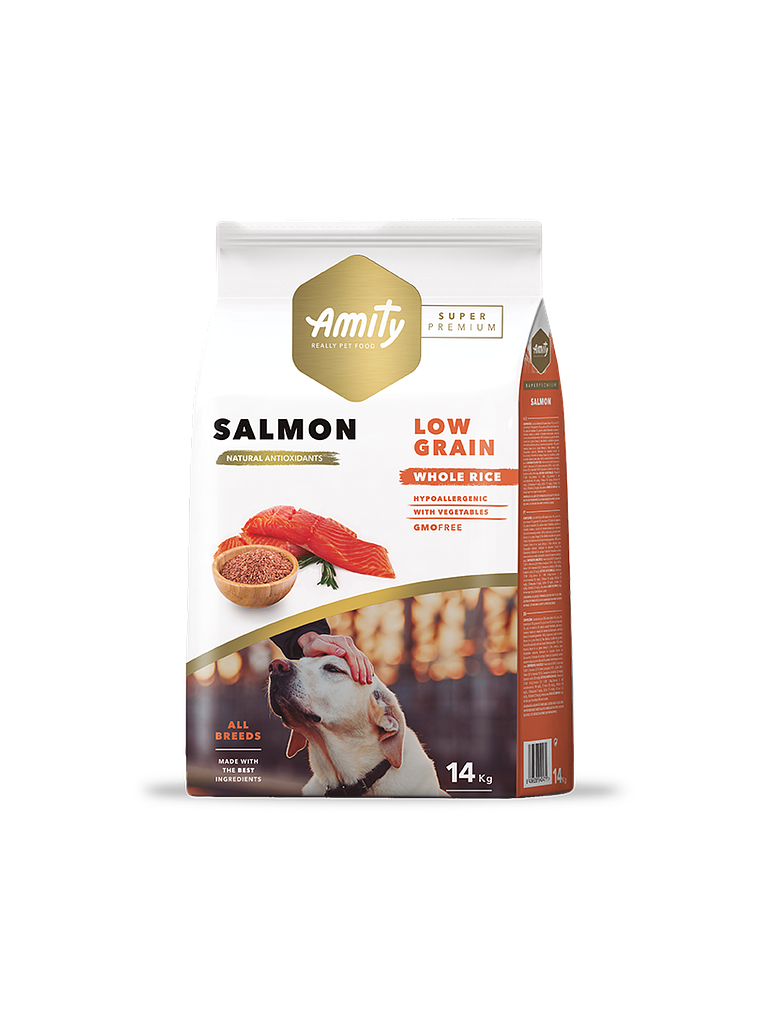 Amity Salmon Adult SP Low Grain 14 Kilos 1