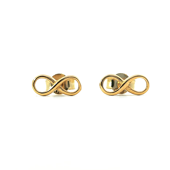 Aros de oro 18k con forma de infinito, peso 0,80 grs