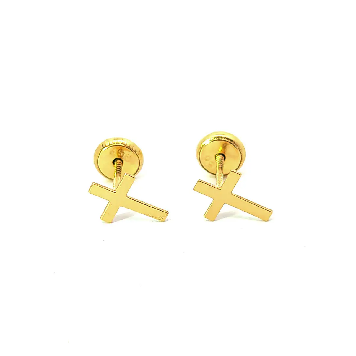 Aro de oro 18k forma de cruz 1