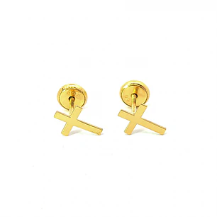 Aro de oro 18k forma de cruz