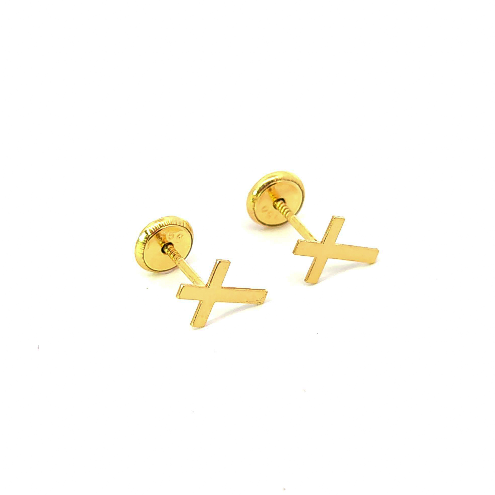 Aro de oro 18k forma de cruz 2