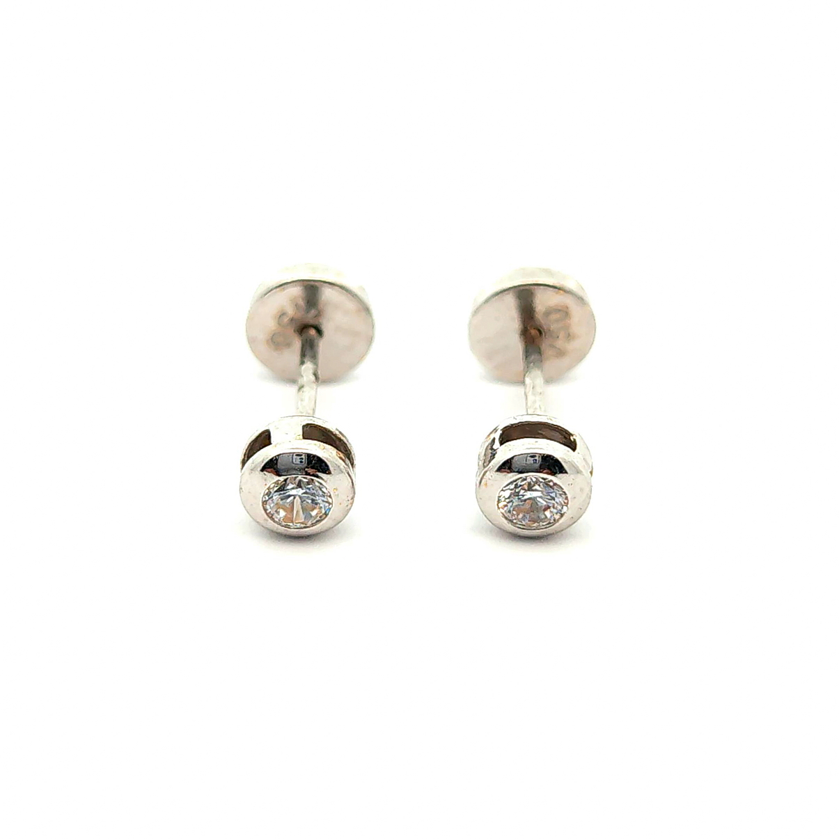 Aros abridores de oro 18k con circón central 4,5 mm 1