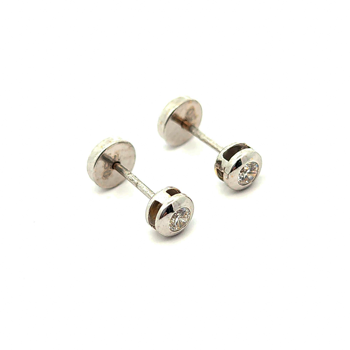 Aros abridores de oro 18k con circón central 4,5 mm 2