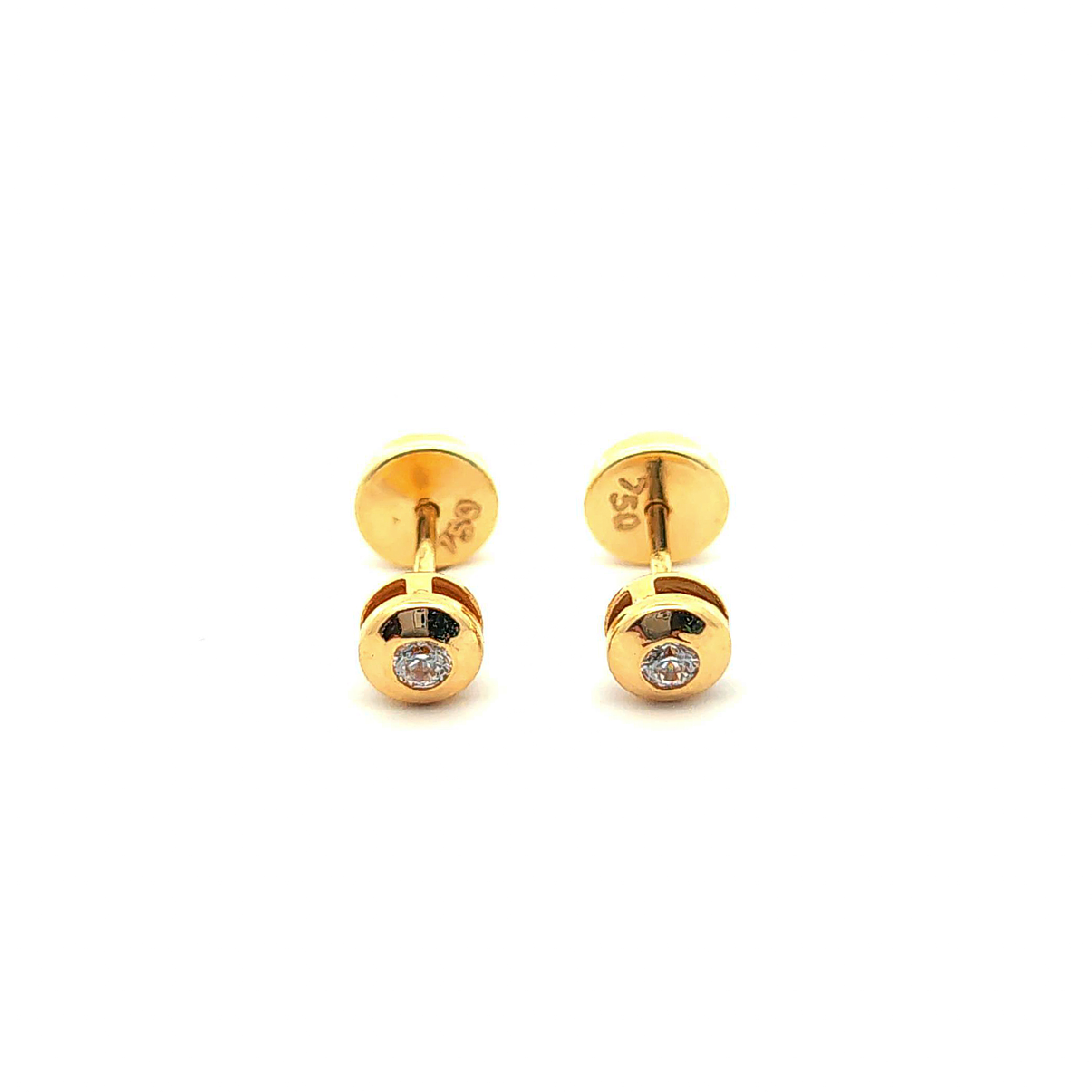 Aros abridores de oro 18k con circón central 4,5 mm 1