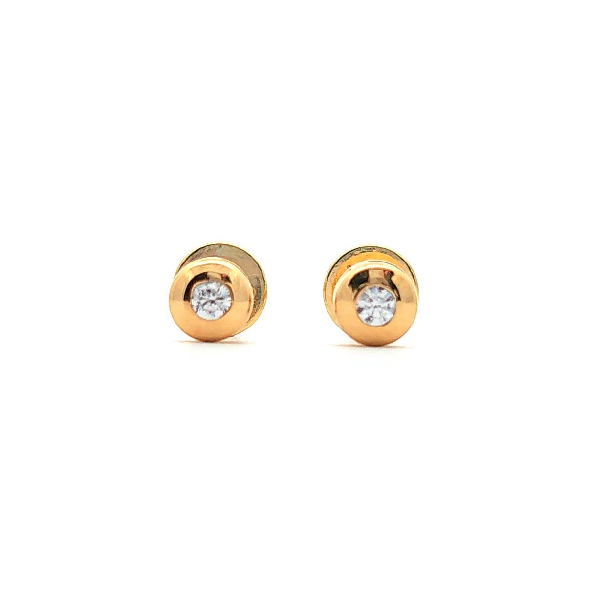 Aros abridores de oro 18k con circón central 4,5 mm 3