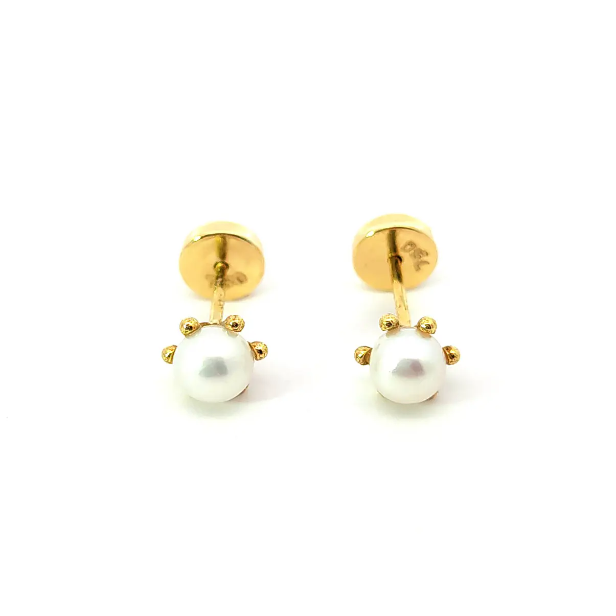 Aros abridores de oro 18k con perla central 1