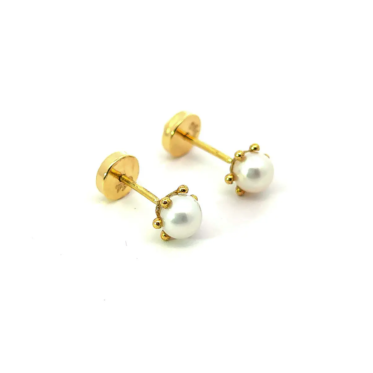 Aros abridores de oro 18k con perla central 2