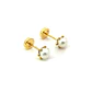 Aros abridores de oro 18k con perla central - Miniatura 2