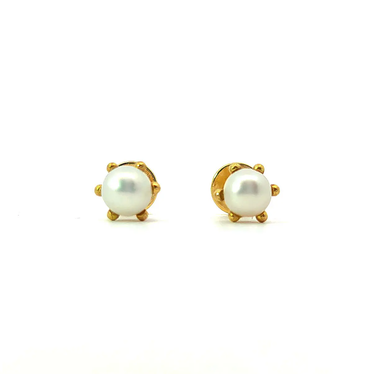 Aros abridores de oro 18k con perla central 3