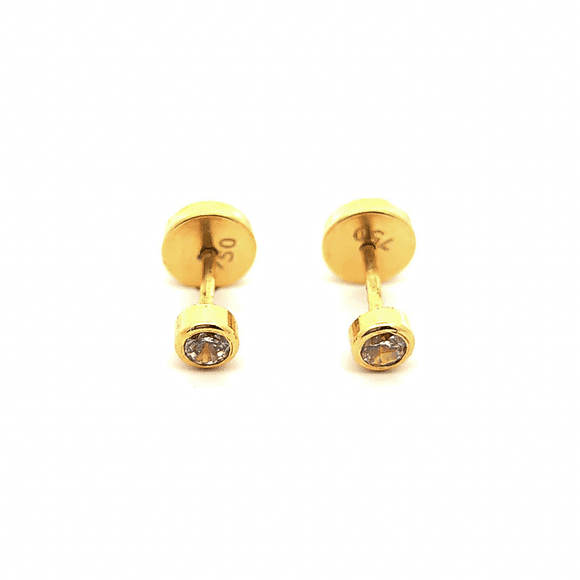 Aro de oro 18k con circon central 4,5 mm