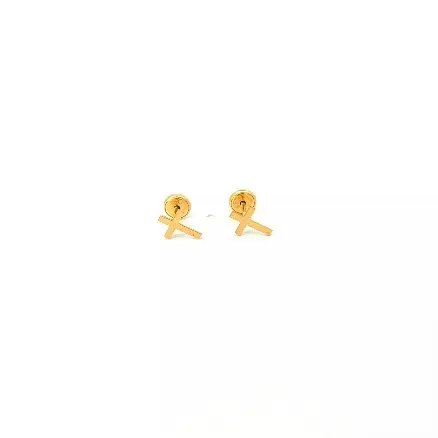 Aro de oro 18k forma de cruz 4