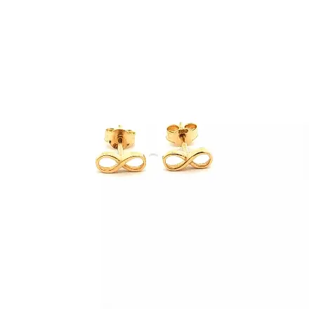 Aros de oro 18k con forma de infinito, peso 0,80 grs 4