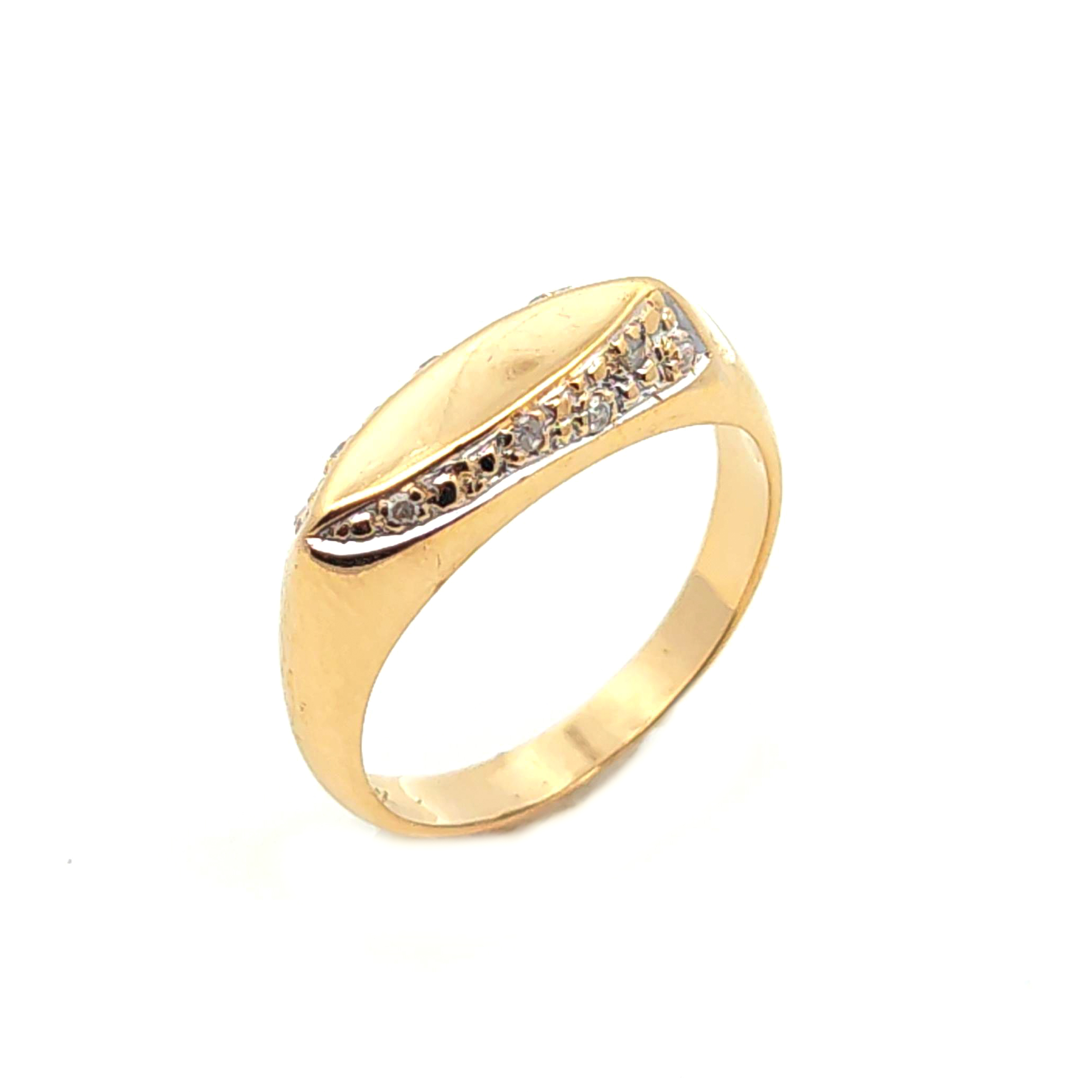 Anillo de oro 18k dama con micro piedras, peso 3,25 grs talla 14 1