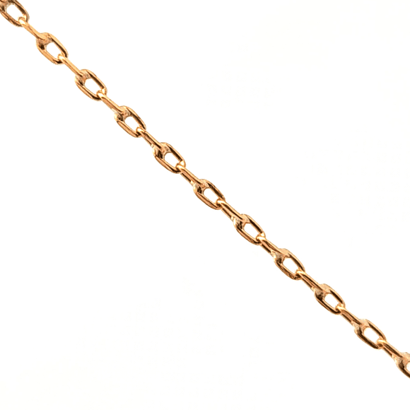 Cadena de oro 18k de eslabón simple con broche resorte, peso 3,3 grs 56 cm