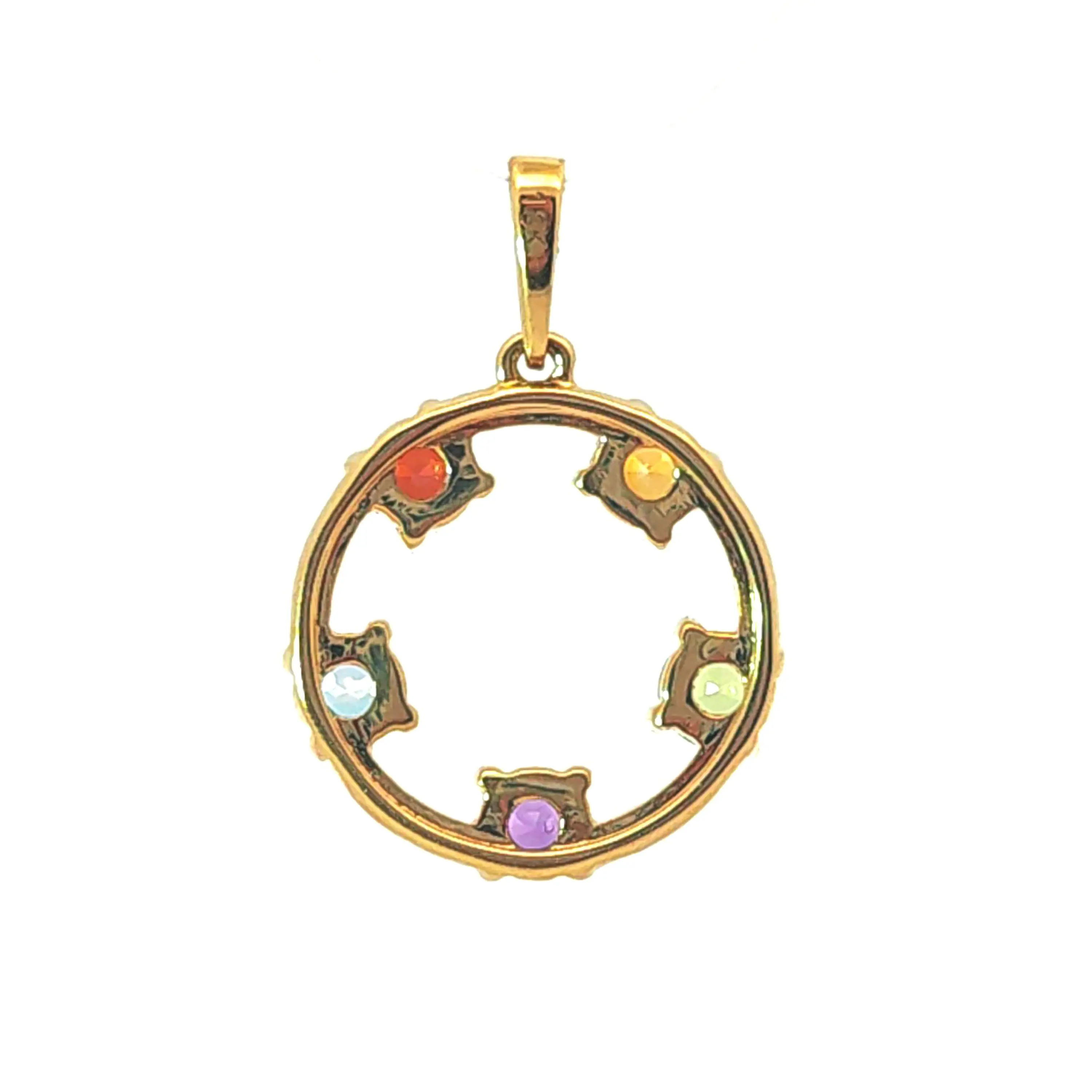 Colganten de oro amarillo 18k con piedras semi-preciosas y brillantes, peso 1,32 grs 2