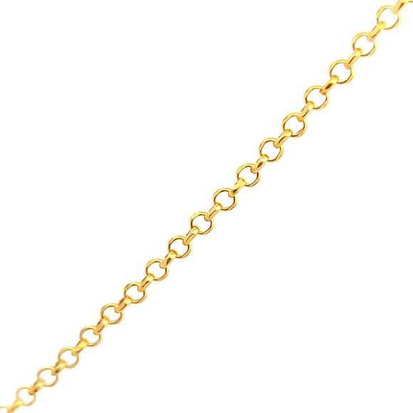 Cadena de oro amarillo 18k de eslabones simple de 2mm medida 50 cm, peso 2,38 gr