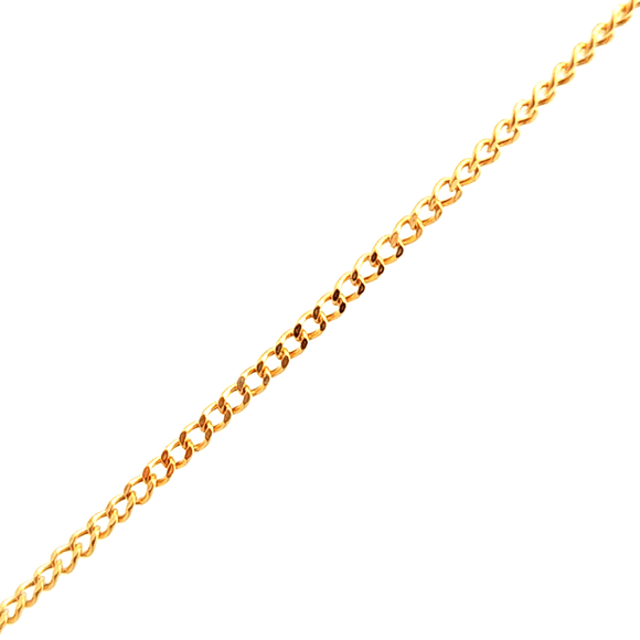 Cadena de oro amarillo 18k de eslabones simple 1mm medida 50 cm, peso 1,27 gr