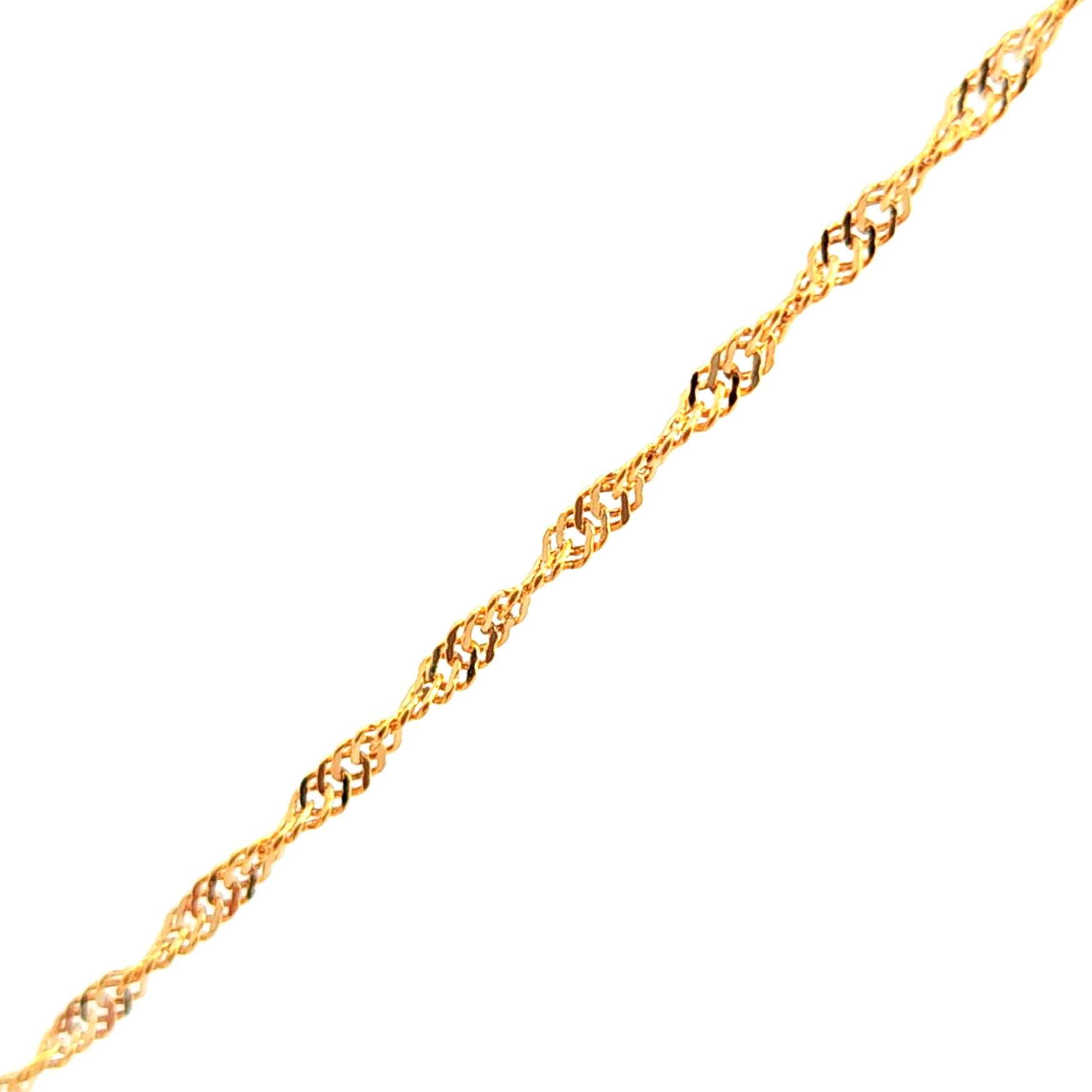 Cadena de oro amarillo 18k de eslabones cruzados 2mm medida 40 cm, peso 1,4 gr 2