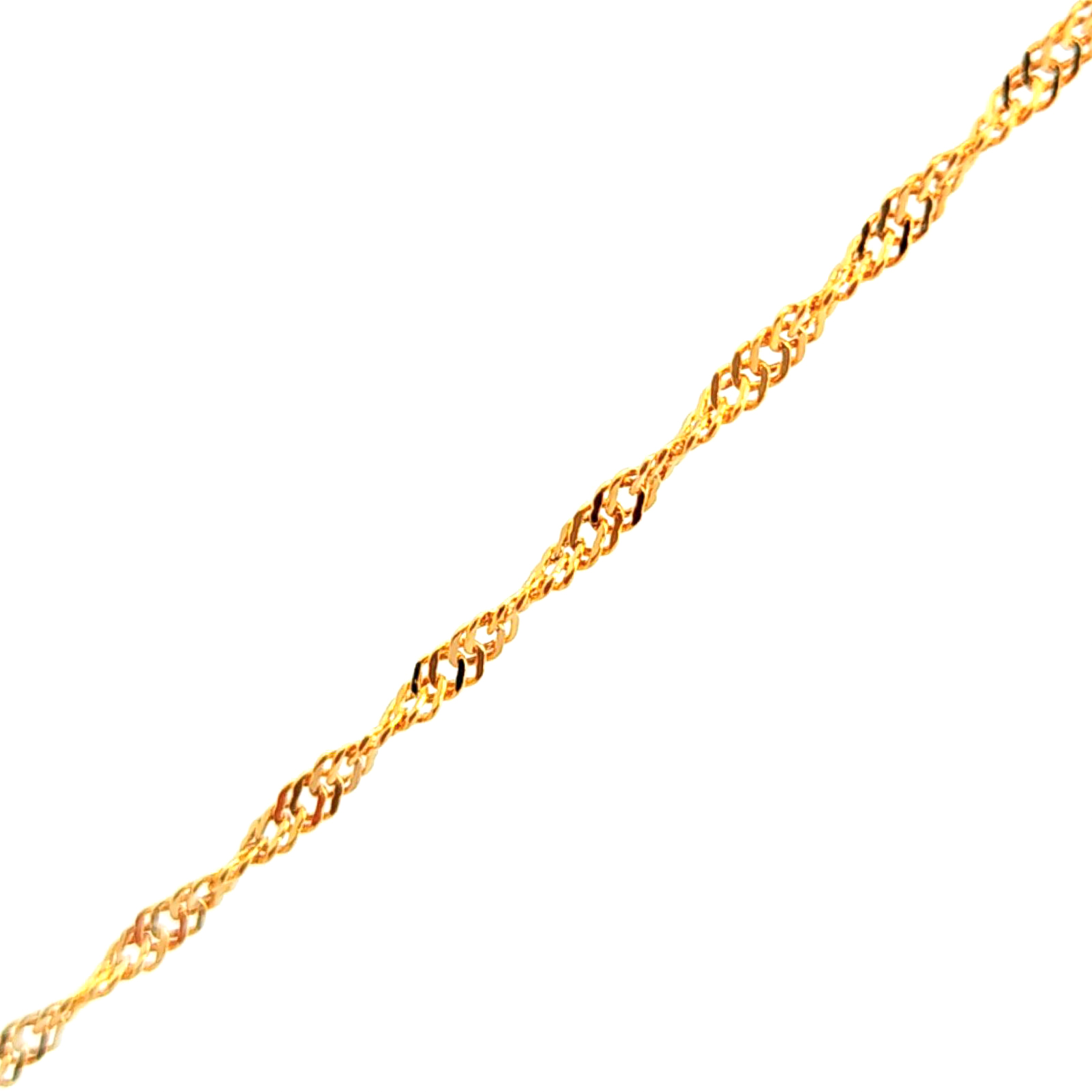 Cadena de oro amarillo 18k de eslabones cruzados 2mm medida 44 cm, peso 1,63 gr 2