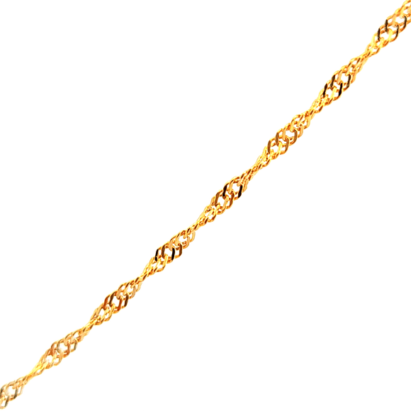 Cadena de oro amarillo 18k de eslabones cruzados 2mm medida 44 cm, peso 1,63 gr