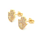 Aros de oro 18k con forma de la mano de fatima y circones, peso 1,93 grs - Miniatura 3