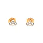 Aros de oro 18k de 3 circones, peso 0,75 grs - Miniatura 1