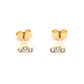 Aros de oro 18k de 3 circones, peso 0,75 grs - Miniatura 2