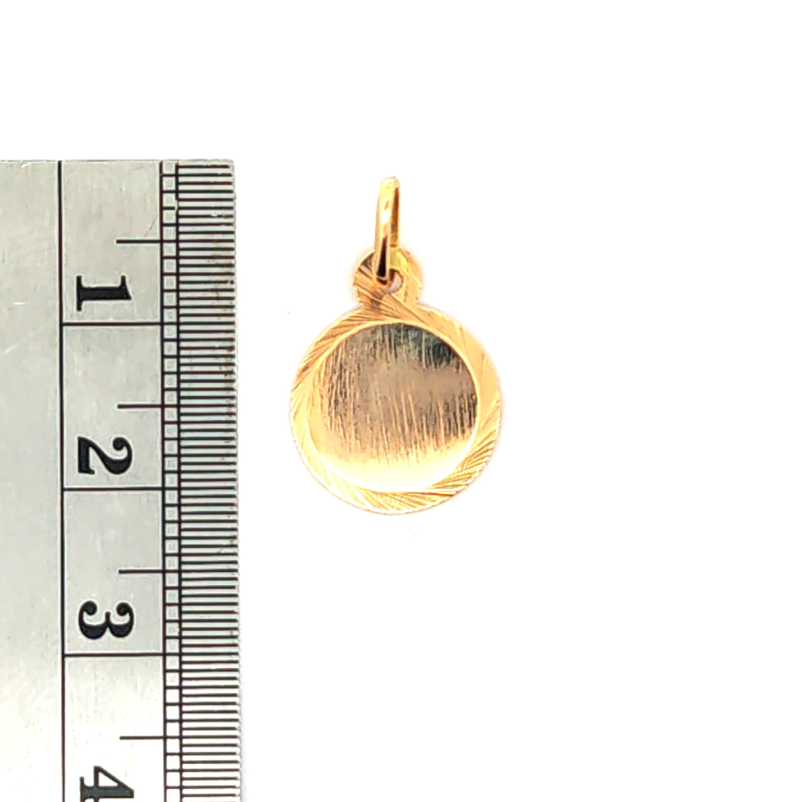 Colgante de oro 18k forma circular, peso 0,85 grs 3