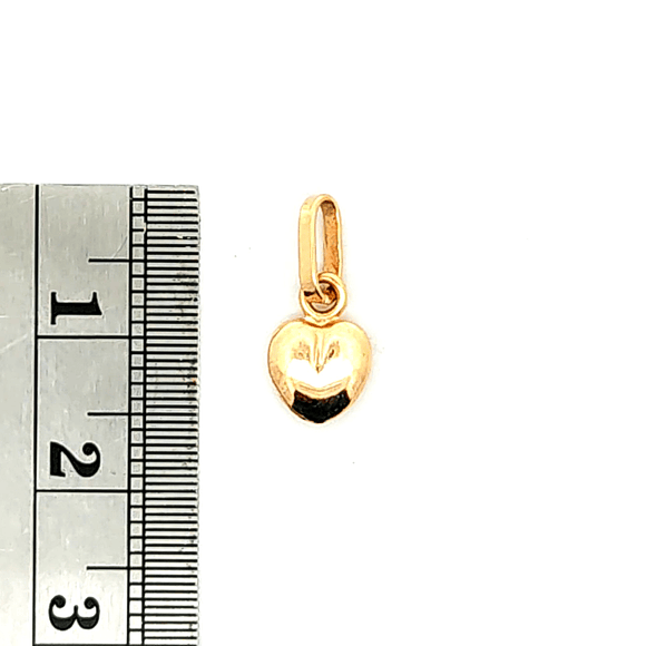 Colgante de oro 18k con forma de corazon, peso 0,60 grs