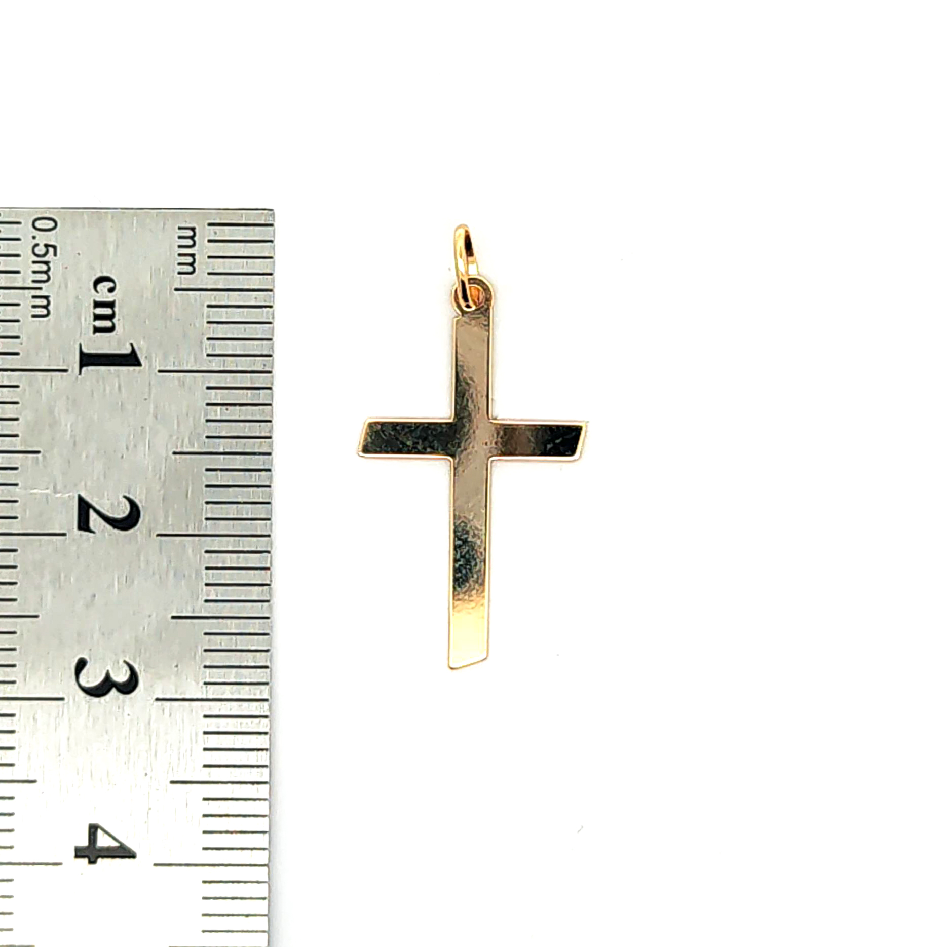 Colgante de oro 18k diseño de criz religiosa, peso 0,65 grs 2