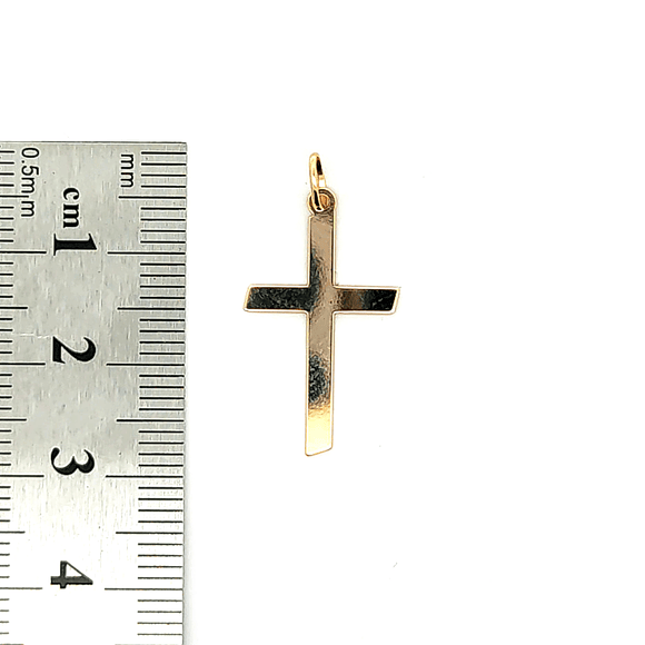 Colgante de oro 18k diseño de criz religiosa, peso 0,65 grs