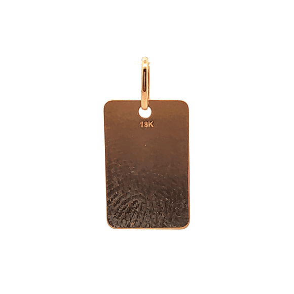 Colgante de oro 18k rectangular comn diseño para grabar, peso 0,85 grs