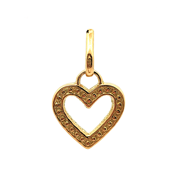 Colgante de oro 18k con forma de corazon, peso 1,41 grs