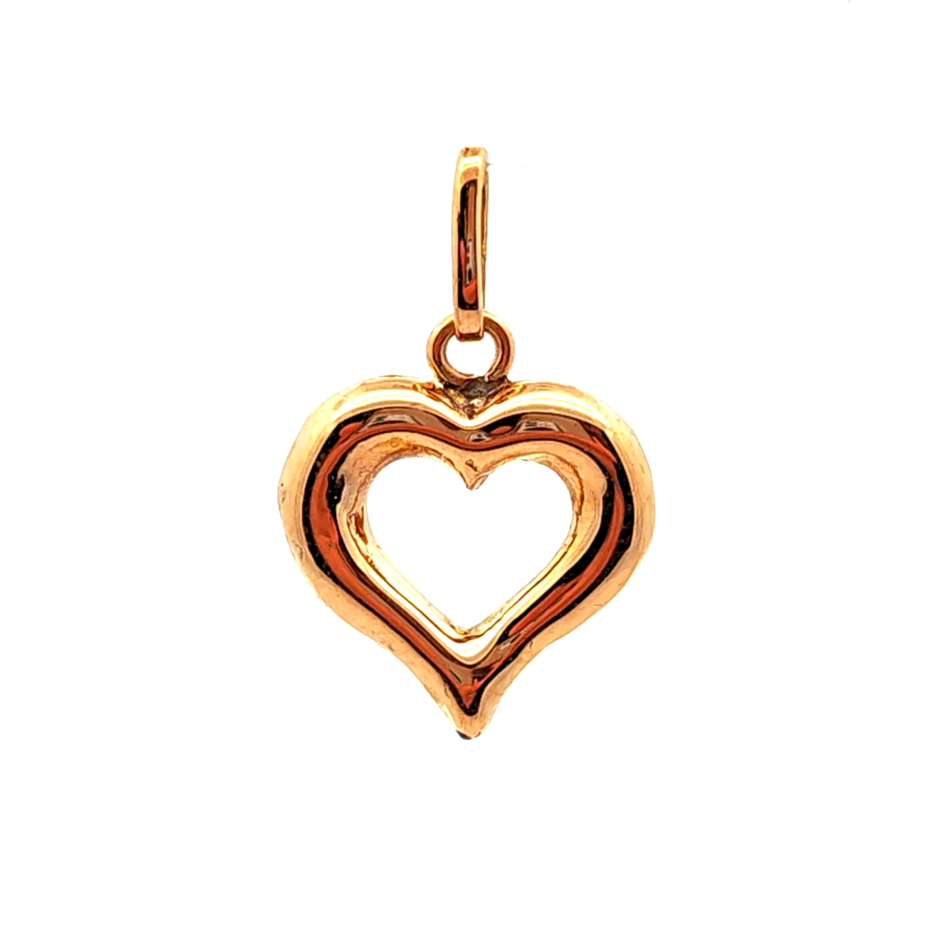 Colgante de oro 18k diseño de corazon, peso 0,83 grs 1