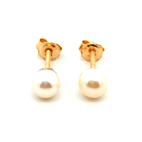 Aros de oro 18k de perlas, peso 1,29 grs