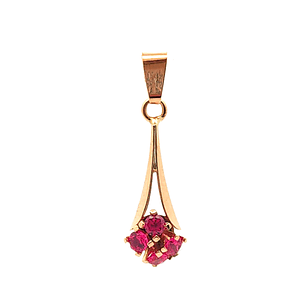 Colgante de oro 18k diseño de flor con circones, peso 1,80 grs