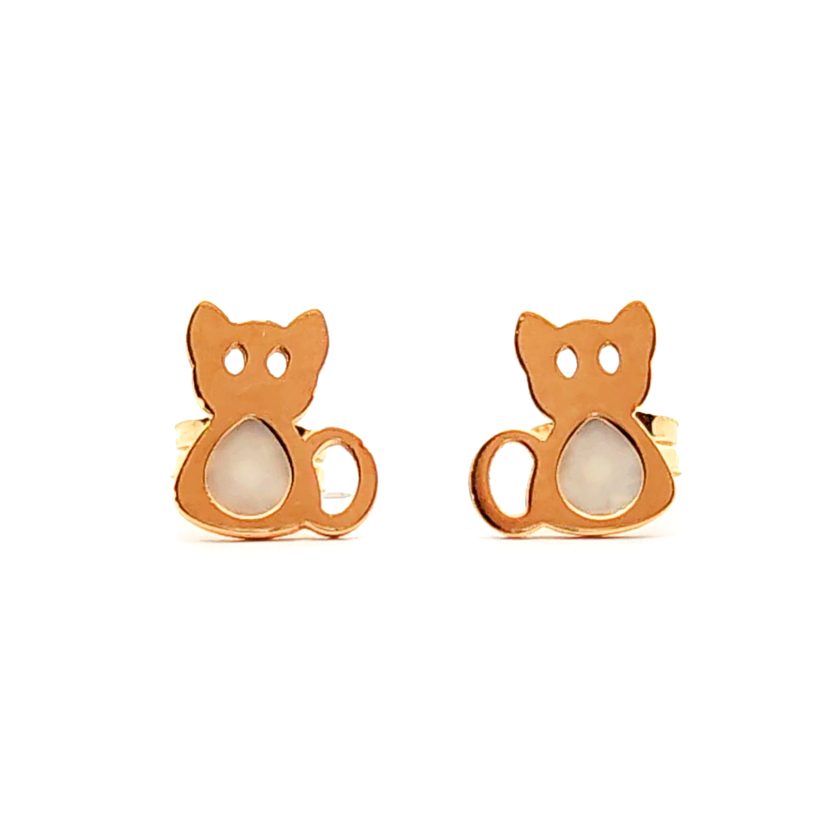 Aro de oro 18 con diseño de gato 1