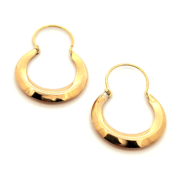 Aros de oro 18k modelo bote argentino, peso 3,19 grs