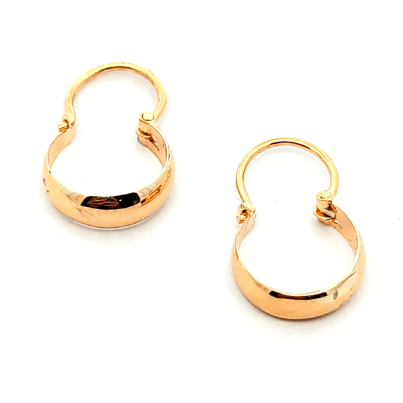 Aros de oro 18k modelo bote, peso 1,33 grs