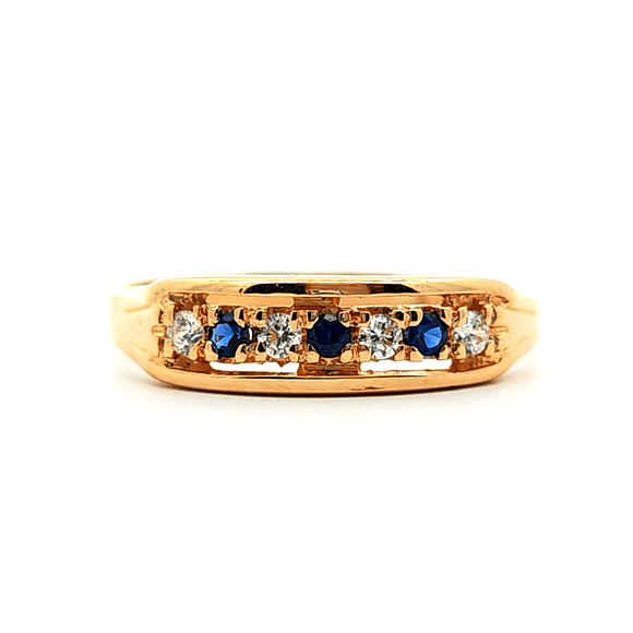 Anillo de oro 18k modelo medio cintilo con circones, peso 2,40 grs, talla 24