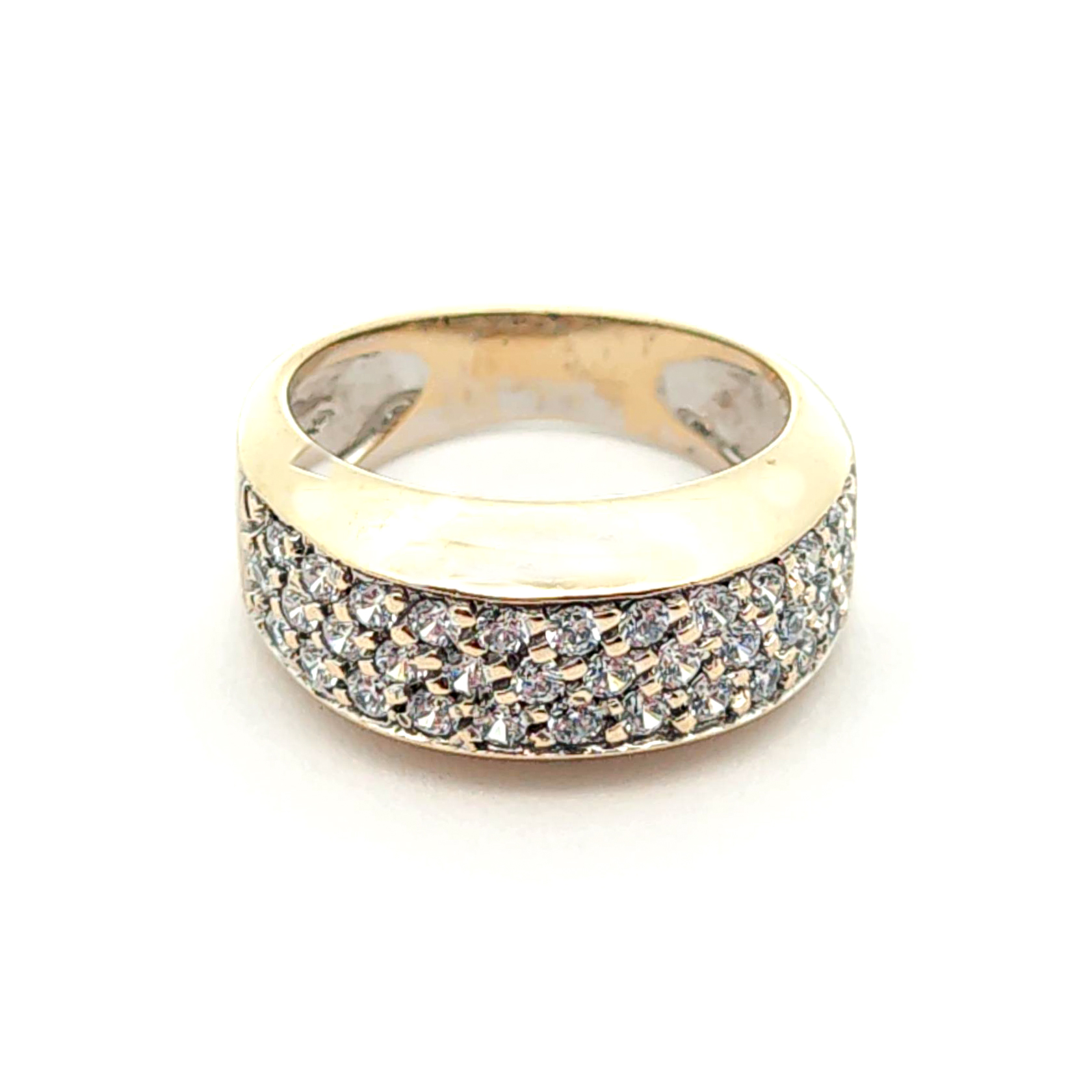 Anillo de oro blanco 18k con circones, peso 7,8 grs, talla 11 3