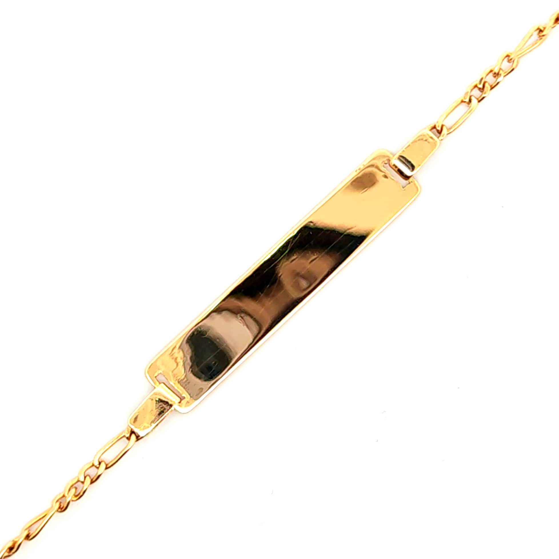 Pulsera de oro 18k Cartier con placa, peso 4,35 grs, medida 19 cm 2