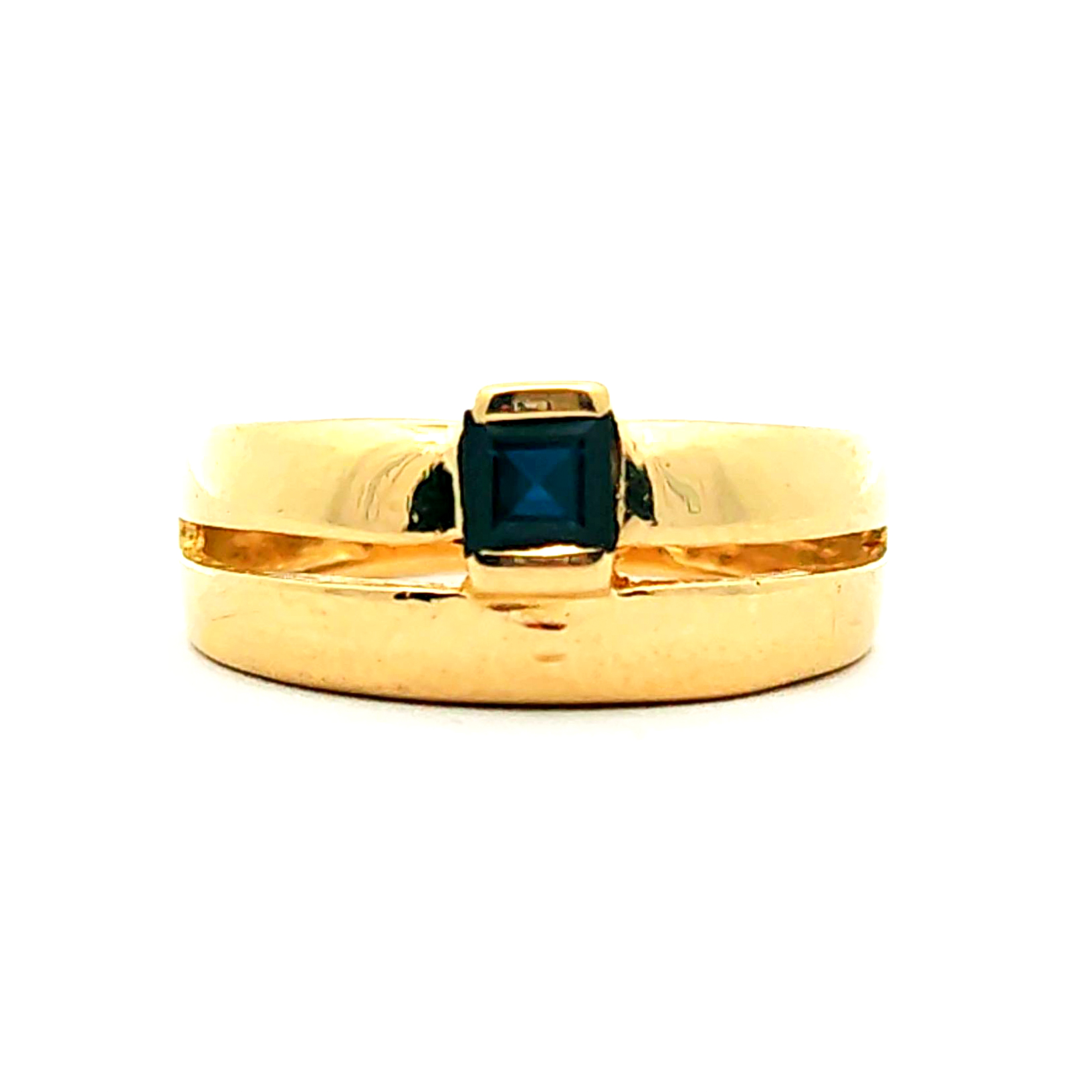 Anillo de oro 18k con circon, peso 4,73 grs, talla 15 2