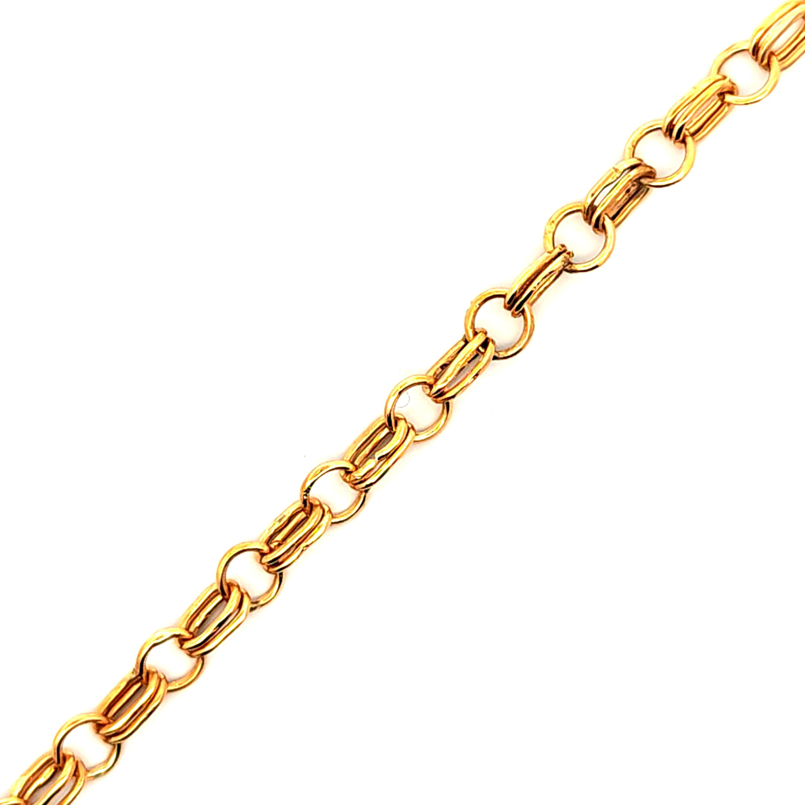 Pulsera de oro 18k de eslabones mixtos, peso 8,90 grs, medida 20 cm 2