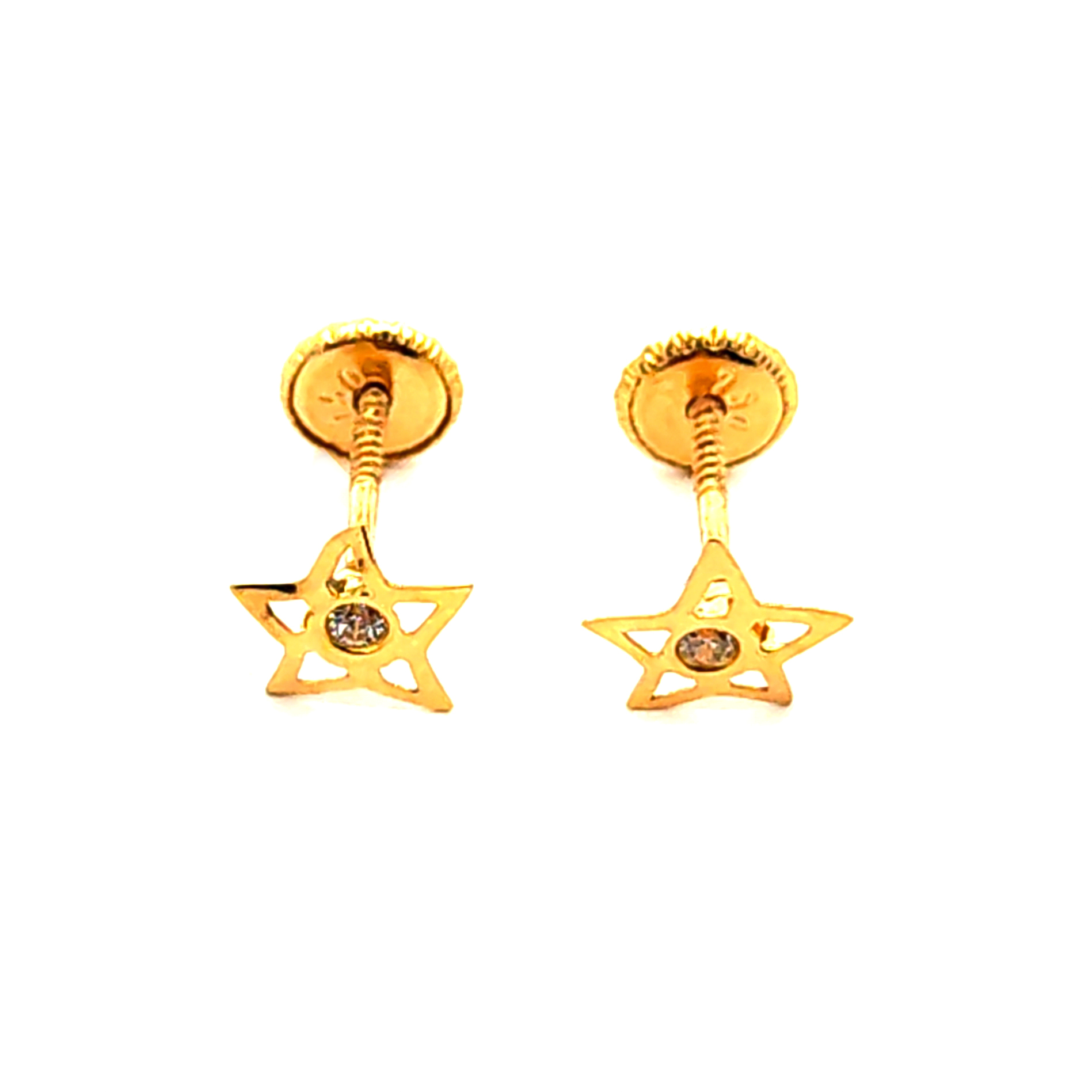 Aro de oro 18k diseño estrella y circon 1