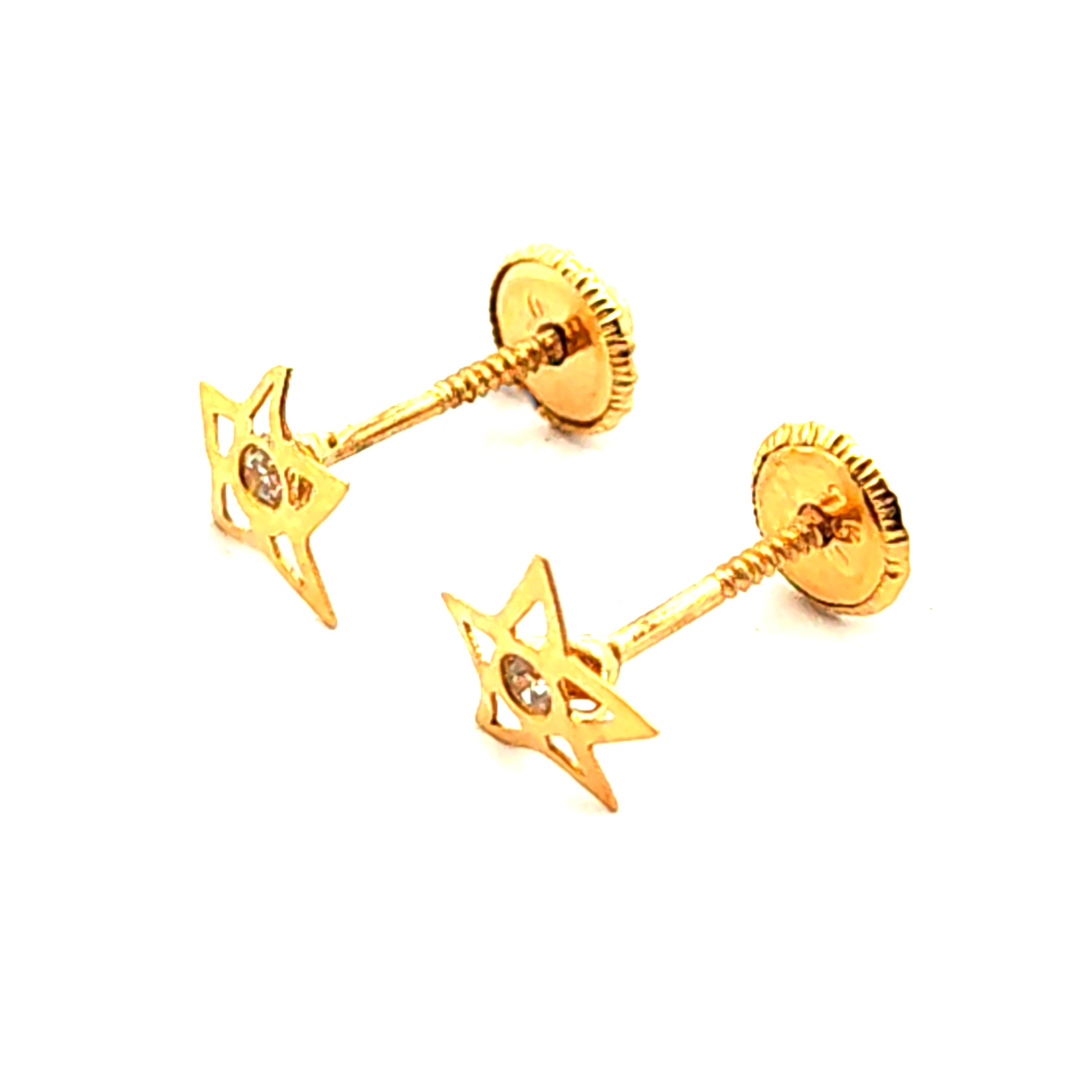 Aro de oro 18k diseño estrella y circon 3