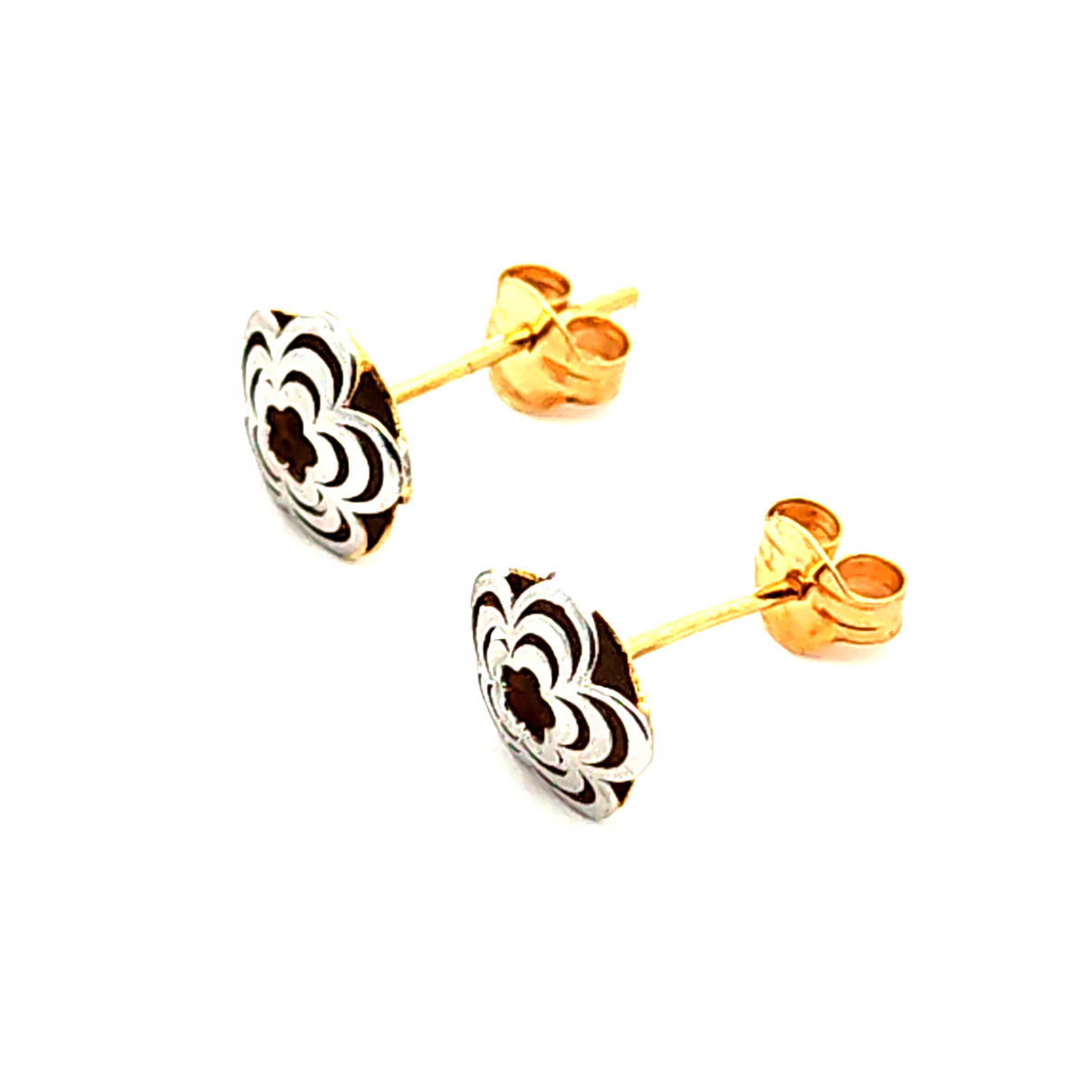 Aro de oro 18k modelo flor bicolor, peso 0,90 grs 3