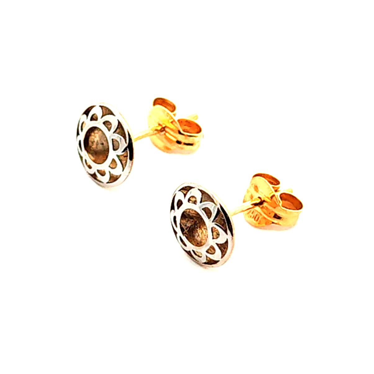 Aro de oro 18k  diseño circular bicolor, peso 0,50 grs 3